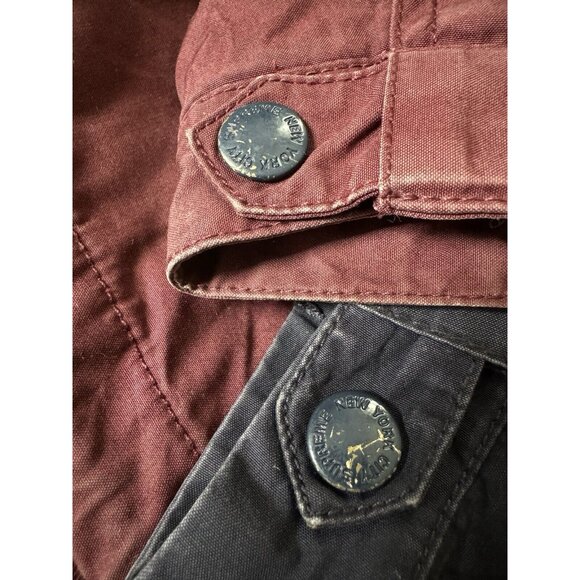 Supreme Wind Two Tone Jacket Burgundy Blue Size L Hoodie Cotton - Picture 8 of 10